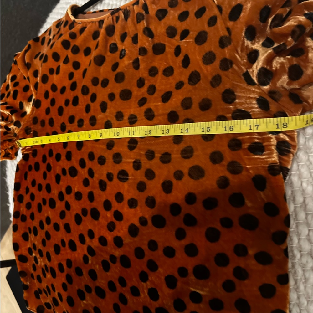 Madewell Velvet Leopard Ruffle Sleeve Top Size XS - Picture 6 of 16